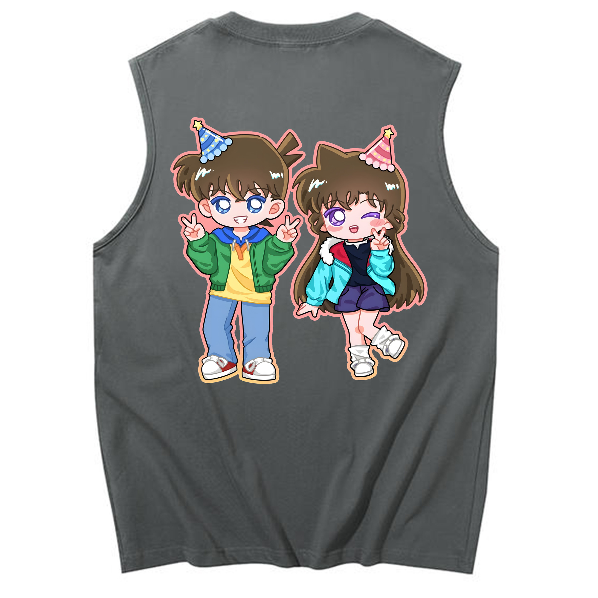（画像用） 名探偵コナン 毛利 蘭 もうり らん、モーリ ラン Detective Conan Rachel Moore コットン100％タンクトップ（背面プリント）